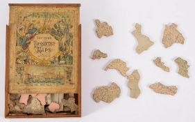 A late Victorian 'Superior Dissected map of England & Wales', by W Peacock, London:,
