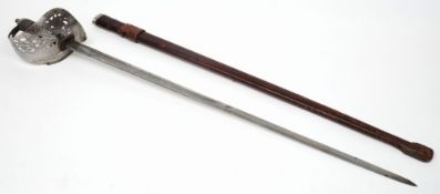 A George V infantry Officer's dress sword:, with pierced guard and fishskin wire bound grip,