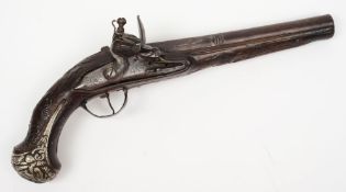 A late 18th/early 19th Century Continental flintlock pistol:,