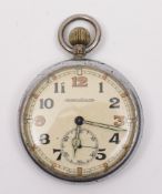 A War Department issue open face pocket watch Jaeger Le Coultre:,