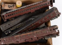 A quantity of assorted passenger coaches: various liveries, mostly playworn,
