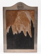 An Eastern white metal photograph frame with regimental crest:,