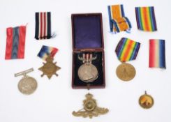 A WWI group of four named '42534 Gnr A E Clift RFA:, Military Medal, 1914-15 Star,