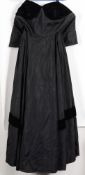 A 1950's black crepe and velvet evening dress by Lo Roco:,