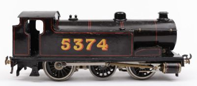 Bassett Lowke: a 3RE 0-6-0 tank locomotive No 5374, in black livery.