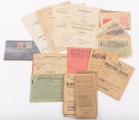 Five WWII German Award documents:, for War Merit Cross and Wound badges dated between 1941-1945,
