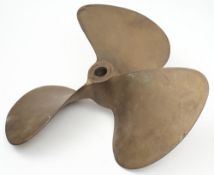 A bronze ship's propeller:, stamped to the hub, 22 x 22, 2768, TN, approximately 50cm wide.