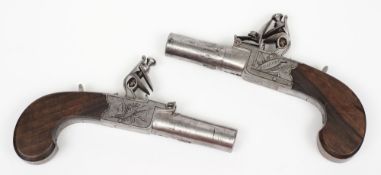 A pair of early 19th century flintlock pistols by Hearder:,