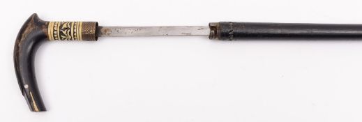 An early 20th Century Indian sword stick:,