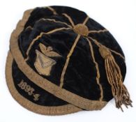A late Victorian Newport RFC cap awarded to Matthew (Matt) Hannan (1890-98):,