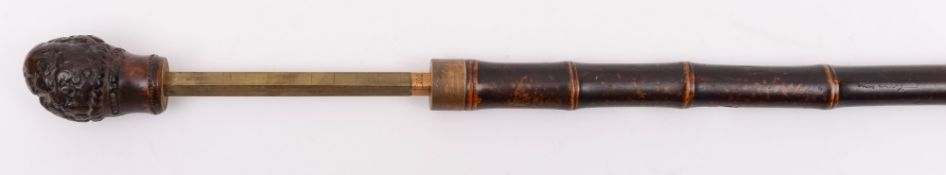 An early 20th Century horse measure walking cane:,