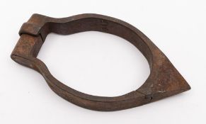 An early 20th century iron Denver boot  'Auto Theft' clamp:.