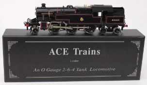 Ace Trains,a 3RE 2-6-4 Stanier tank locomotive No 42465 in BR satin black livery: boxed.