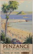 A British Railways travel poster, 'Penzance gateway to West Cornwall', after Harry Riley:,