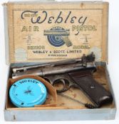 A post war pre 1958 Webley Senior air pistol:, .