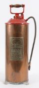 A Pyrene copper and painted fire extinguisher:, 57cm. high.