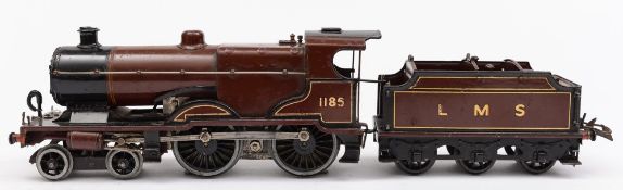 Hornby Series: a 3RE 4-4-0 locomotive No 1185 with six wheel tender in LMS maroon livery.