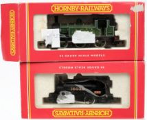 A Hornby 0-4-0T Locomotive Class J83 in LNER livery train and LMS 0-4-0ST locomotive, boxed:.