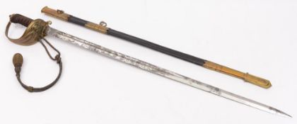 A George VI Royal Navy Dress sword presented to F.