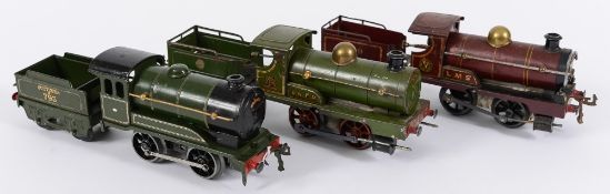 Hornby Series: a clockwork 0-4-0  locomotive No 2710 in LMS maroon livery with four wheel tender,