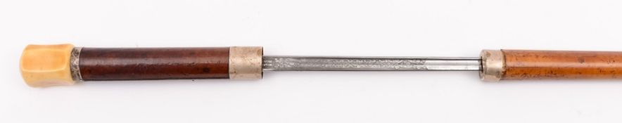 An early 20th Century malacca shafted sword stick:,
