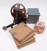 A 'Bingoscope' home together with a collection of Pathescope 9.5mm films:.