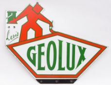 A Belgian 'Levis Geolux' enamel advertising sign:,
