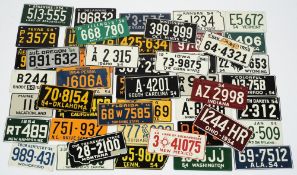 A collection of miniature American number plates:,