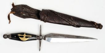 A horn  handled  church dagger: with double edged blade,