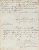 A manuscript letter from Bennett & Co to Messrs Cobb & Sons (Lloyds Underwriters) forwarding the