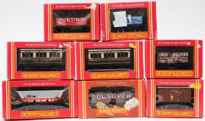 Eight Hornby goods wagons, various liveries, boxed:.