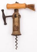 A Victorian Thomason type double action mechanical corkscrew:,