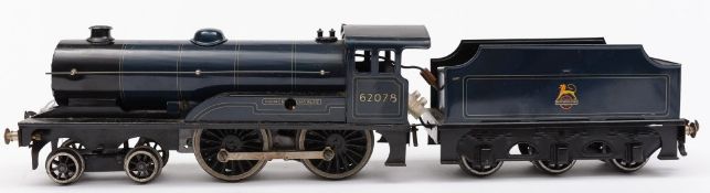 Bassett Lowke: a 3RE 4-4-0 locomotive No 62078 'Prince Charles' with six wheel tender in BR blue