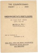 Two WWII Auxiliary Unit bomb manuals in the form of 'The Countryman's Diary Highworths Fertilisers'