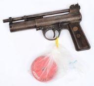 A pre war 177 calibre straight grip Webley mark I air pistol:, with trigger adjust and safety,