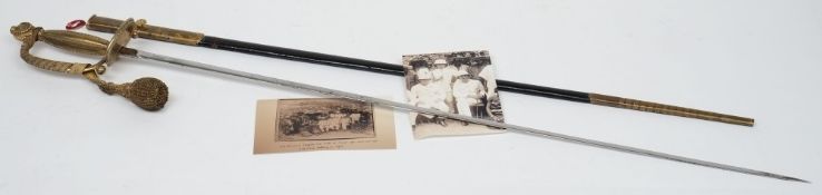 A George V ceremonial sword formerly the property of Sir Selwyn Grier KCMG Governor of the West