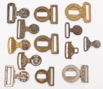 A collection of odd mis-matched British Army two piece belt buckles:.