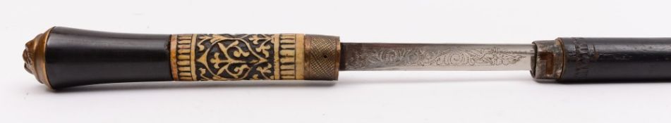 An early 20th Century Indian sword stick:,