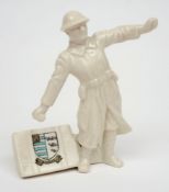 A World War One Period Grafton China Crested model 'The Bomb Thrower, with Bognor crest:,