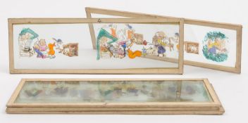 A set of  five late 18th/early19th century hand painted transformation slides:,