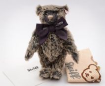 Steiff - A 100 year anniversary black plush bear:, stitched snout, felt pads,
