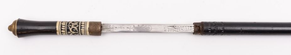 An early 20th Century Indian sword stick:,