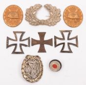 Two die stamped Nazi wound badges,