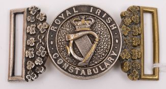 A Royal Irish Constabulary two piece belt buckle:,