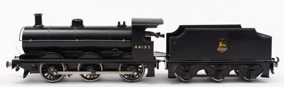 Bassett Lowke: a C/W 0-6-0 tank locomotive No No 64193, with six wheel tender in BR black livery.