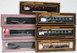 Four Mainline carriages and three Lima carriages, various liveries, boxed:.