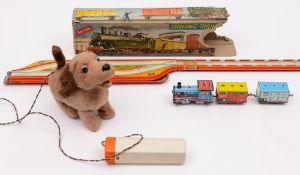 A German Technofix tinplate 'Shunting-Train' set, together with a battery operated dog:.