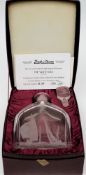 An engraved lead crystal decanter and stopper 'The Yacht Racer' by Zaglo:, in a fitted case,