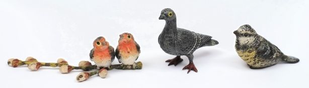 An Austrian cold painted bronze wren,
