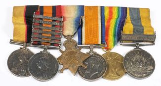 A Victorian and WWI group of six:, Queen's Sudan Medal 1896-98,